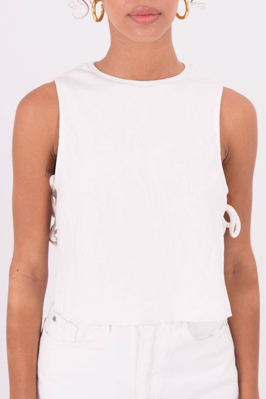 BSL Sleeveless Tie Side Blouse