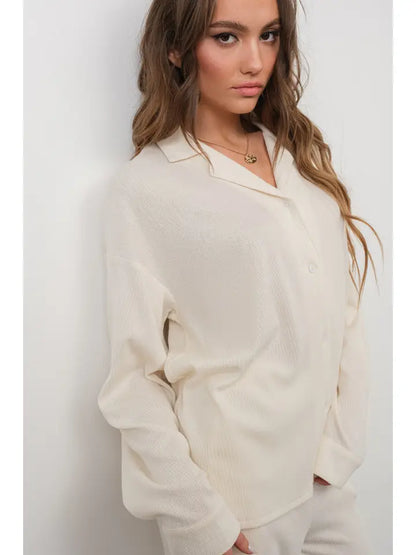Pretty Garbage Oversized Textured Knit Shirt