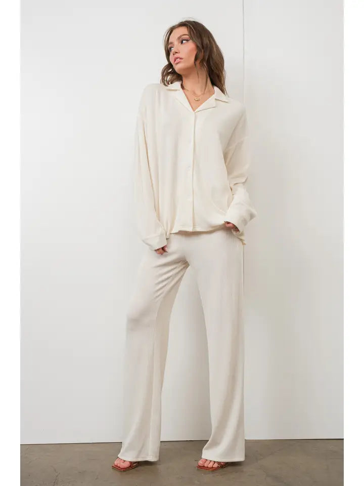 Pretty Garbage Oversized Textured Knit Shirt